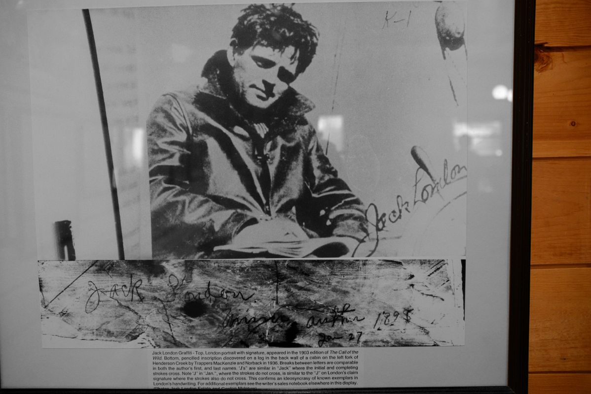 07D Jack London Photo And Jack London Signature On A Log From 1898 In Dawson City Yukon